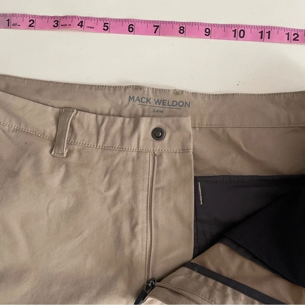 Mack Weldon Men’s Tech Chino Short Sandstorm Khaki Size 34 NWOT